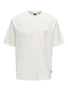 ONLY & SONS O-hals t-shirt med print -Bright White - 22029482