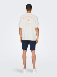 ONLY & SONS O-hals t-shirt med print -Bright White - 22029482