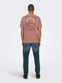 ONLY & SONS Normal geschnitten Rundhals T-Shirt -Burlwood - 22029483