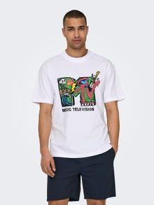 ONLY & SONS Locker geschnitten Rundhals T-Shirt -Bright White - 22029523