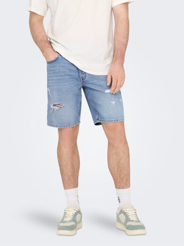ONLY & SONS ONSEDGE Taille moyenne Straight Fit Shorts - 22029647