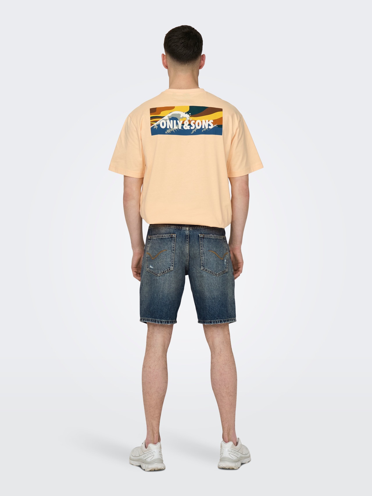 ONLY & SONS ONSEDGE Mid waist Straight Fit Shorts -Dark Blue Denim - 22029648