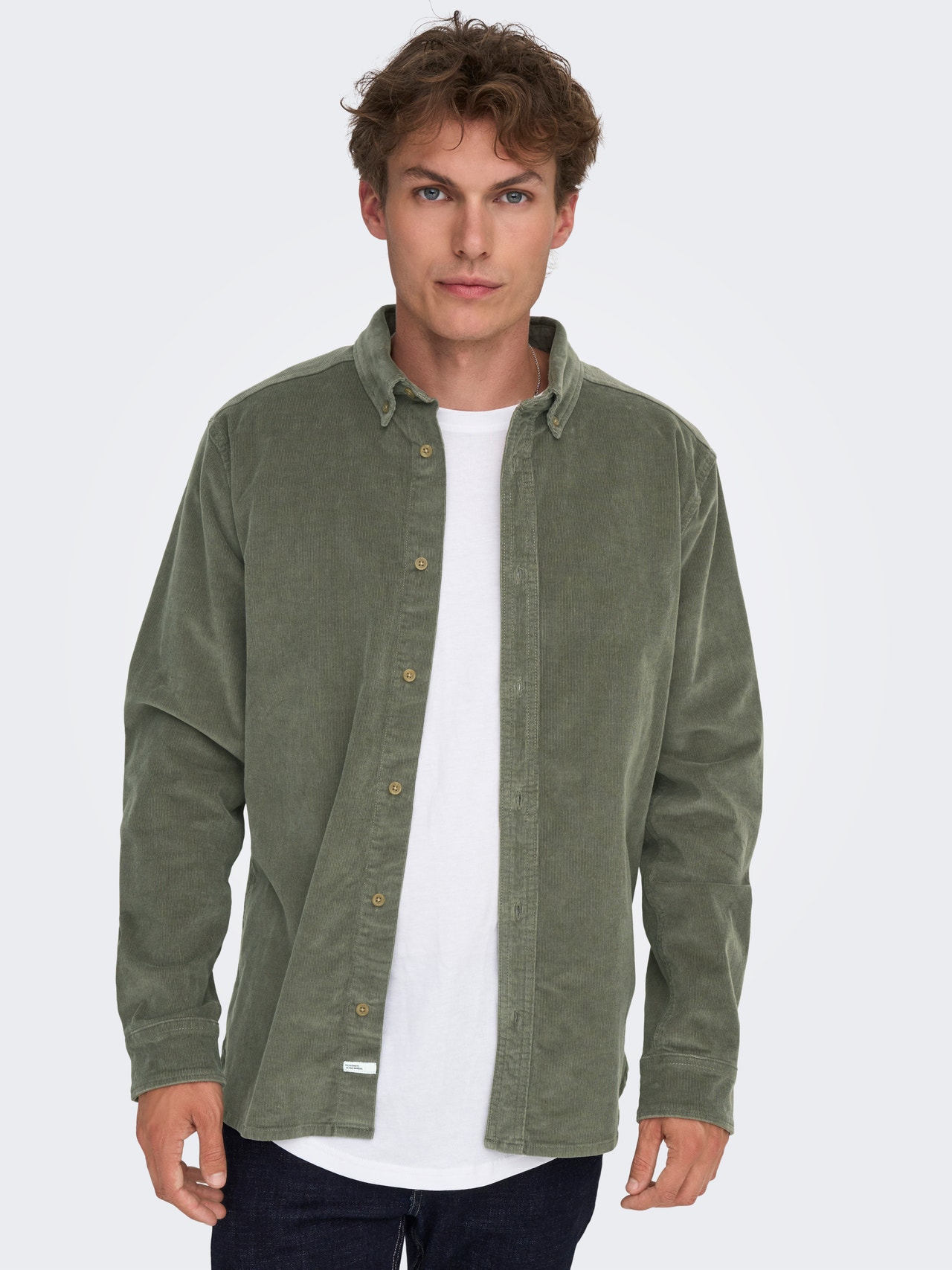 ONLY & SONS Regulāra piemērotība Krekla apkakle Krekls -Castor Gray - 22029764