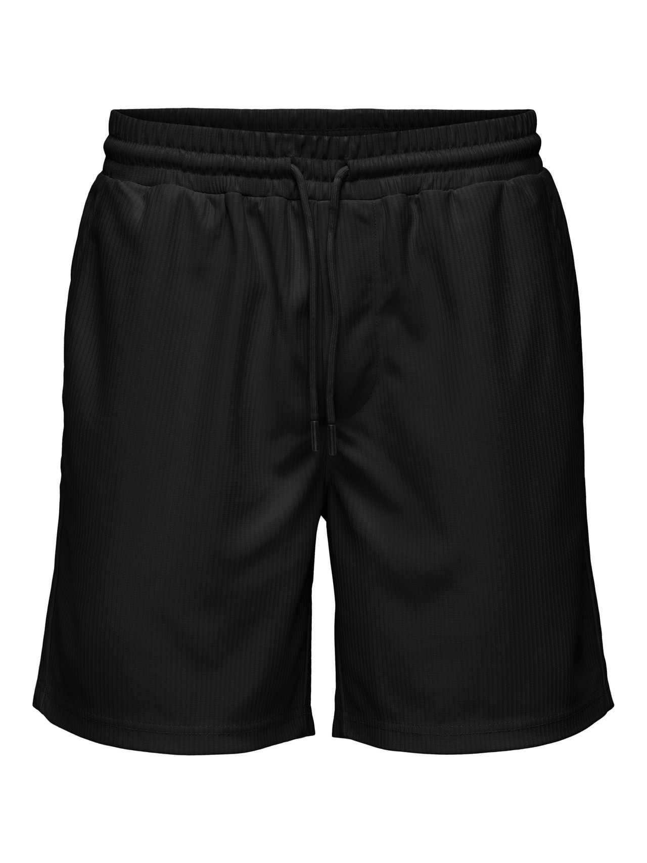 ONLY & SONS ONSTEL Vidutinio aukščio juosmuo Klasikinis kirpimas Šortai -Black - 22030477