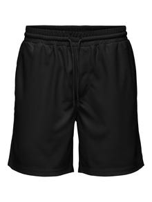 ONLY & SONS ONSTEL Vidutinio aukščio juosmuo Klasikinis kirpimas Šortai -Black - 22030477