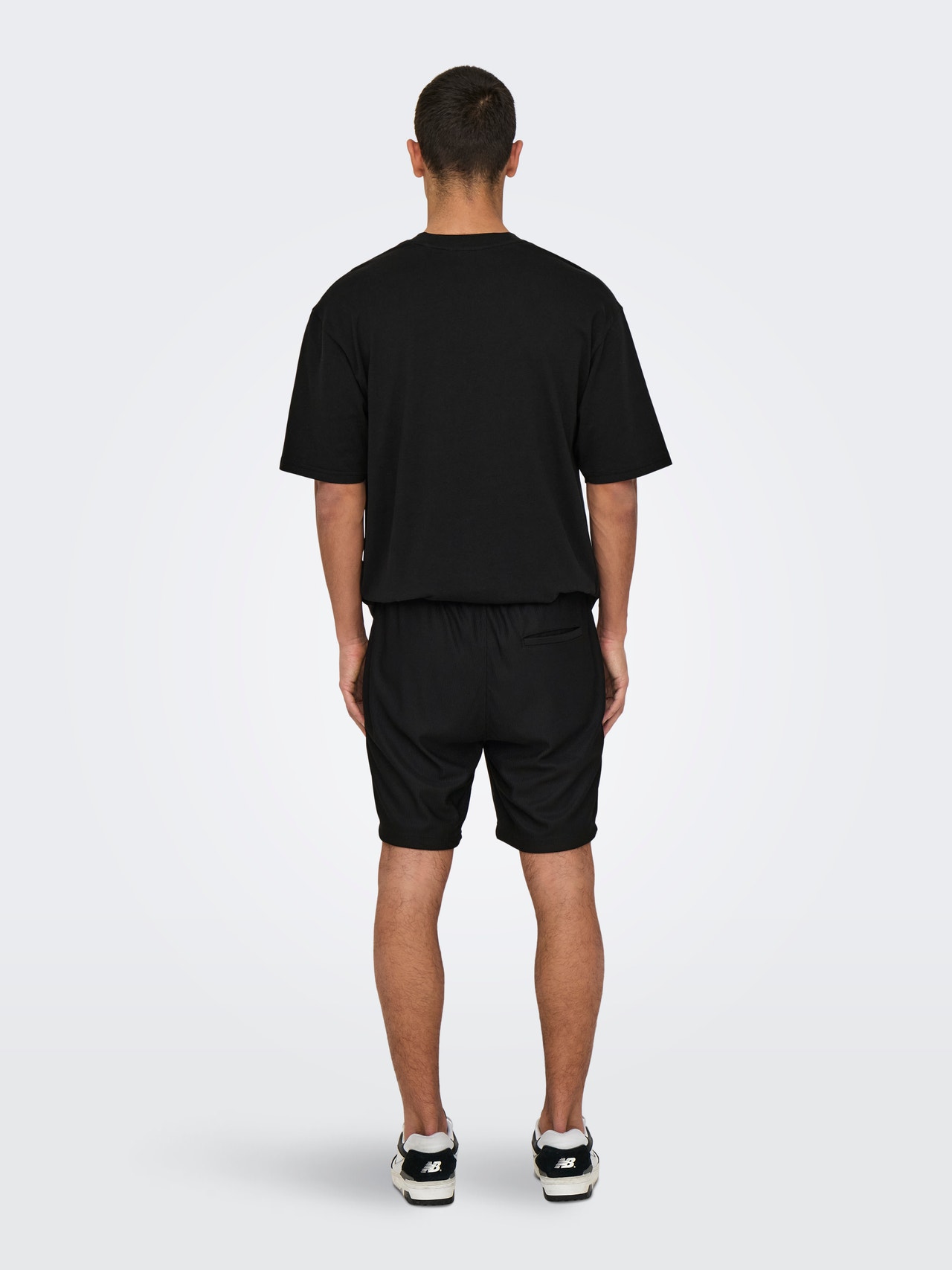 ONLY & SONS ONSTEL Vidutinio aukščio juosmuo Klasikinis kirpimas Šortai -Black - 22030477