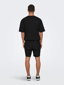 ONLY & SONS ONSTEL Vidutinio aukščio juosmuo Klasikinis kirpimas Šortai -Black - 22030477