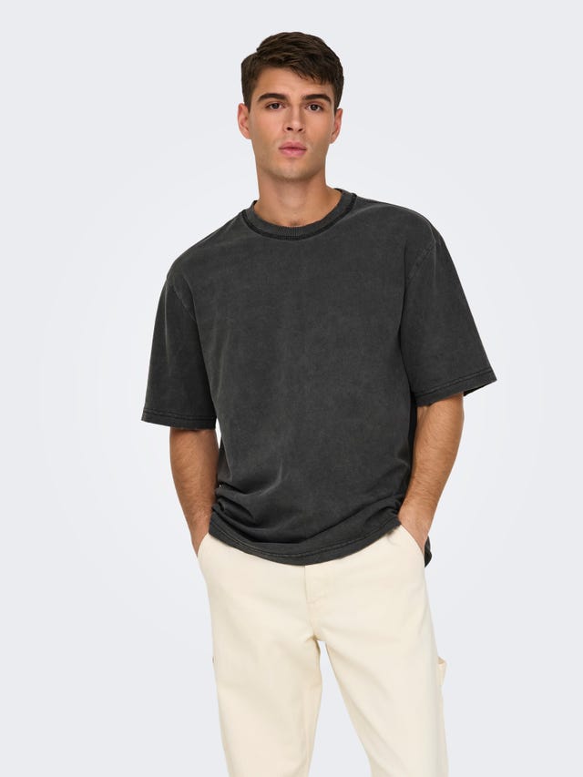Only & Sons Tee Onsking Life – Maglietta Uomo Loose Fit, Girocollo, Manica Corta – Tessuto Leggero E Comodo, Perfetta Per L'Estate – Colore Unico