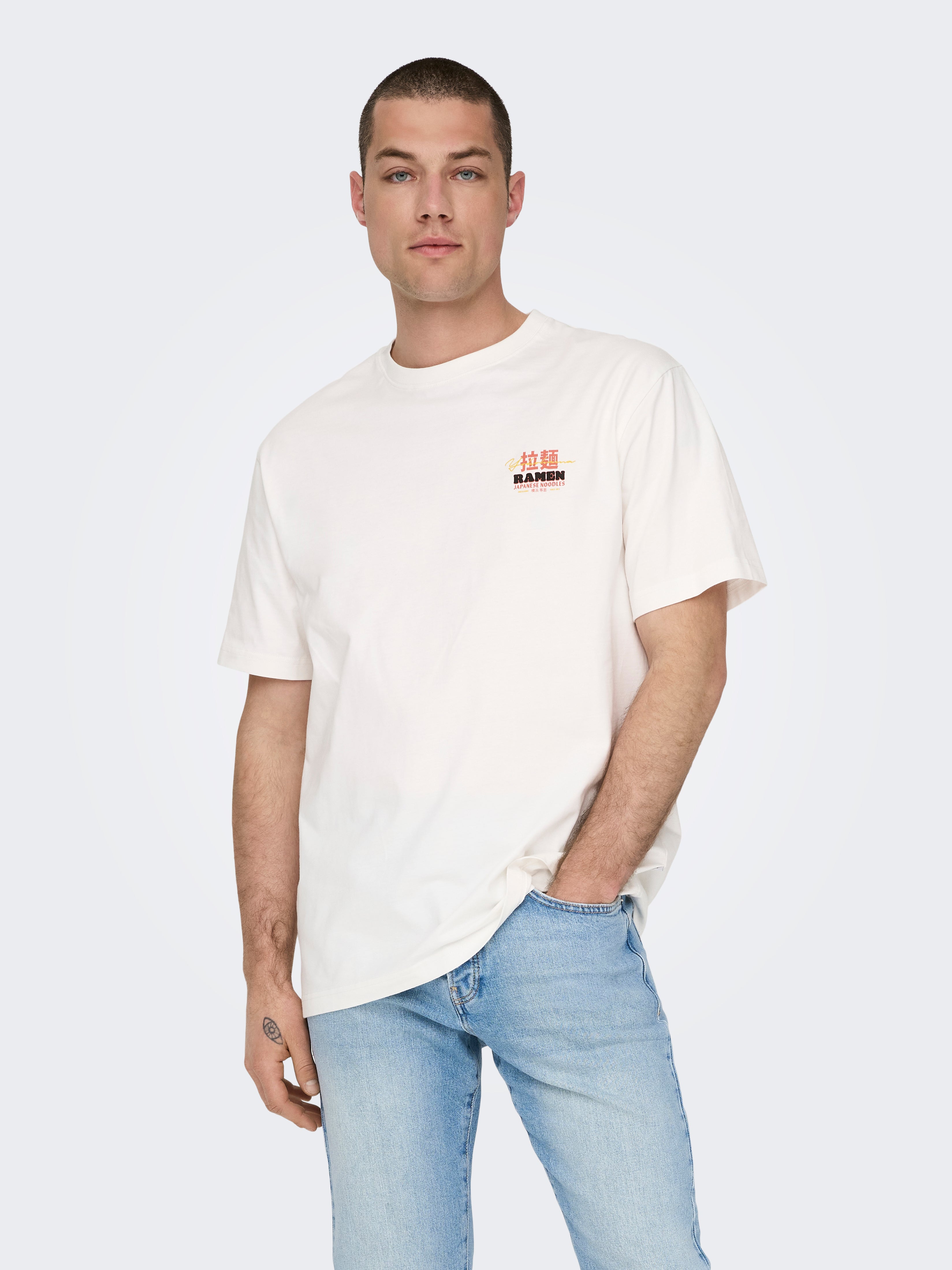 Ron heren T-shirt, regular fit, V-hals en korte mouwen, donkerblauw/lichtgrijs, M