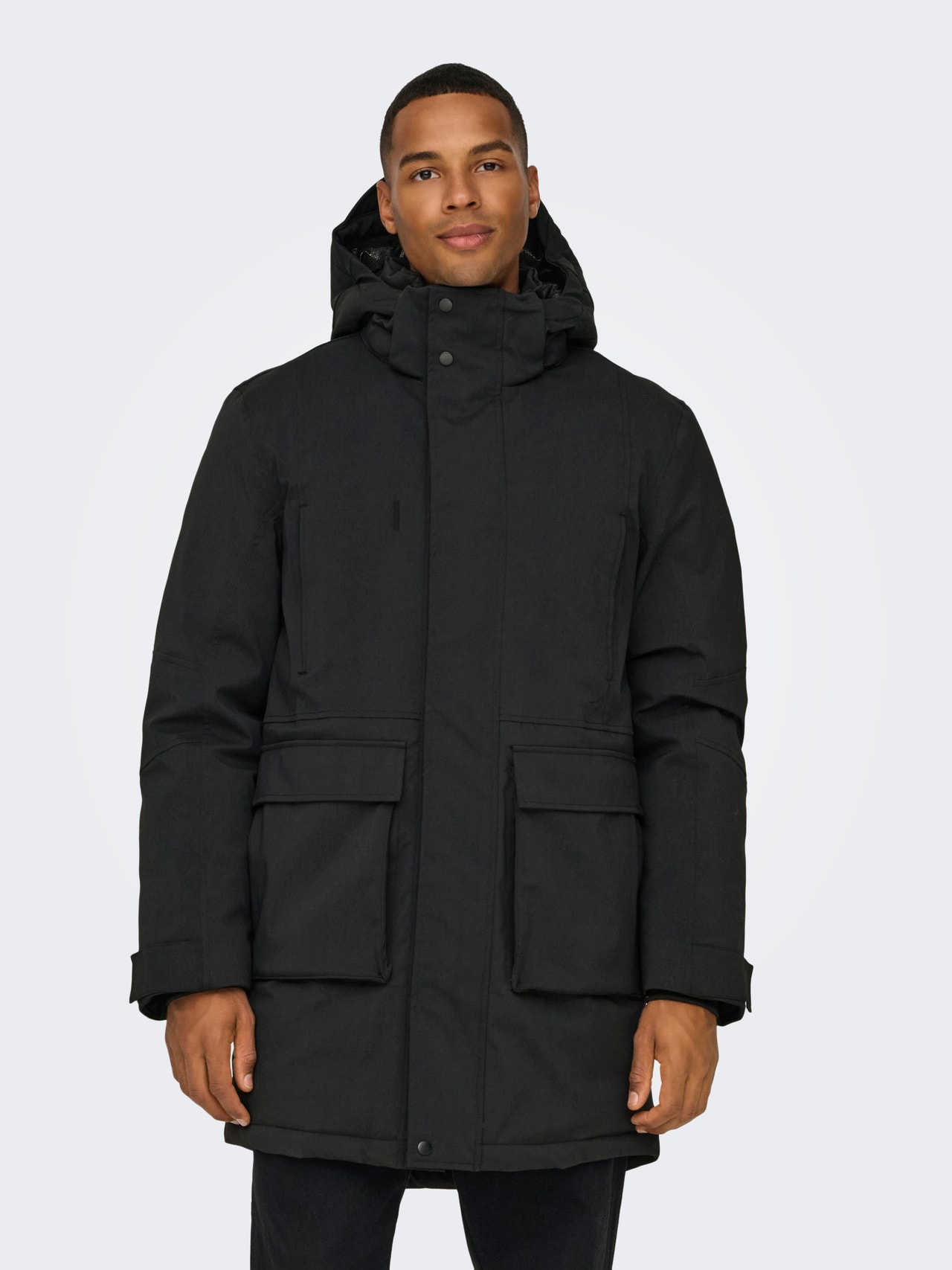 ONLY & SONS ONSPRIME Langer Parka -Black - 22030931