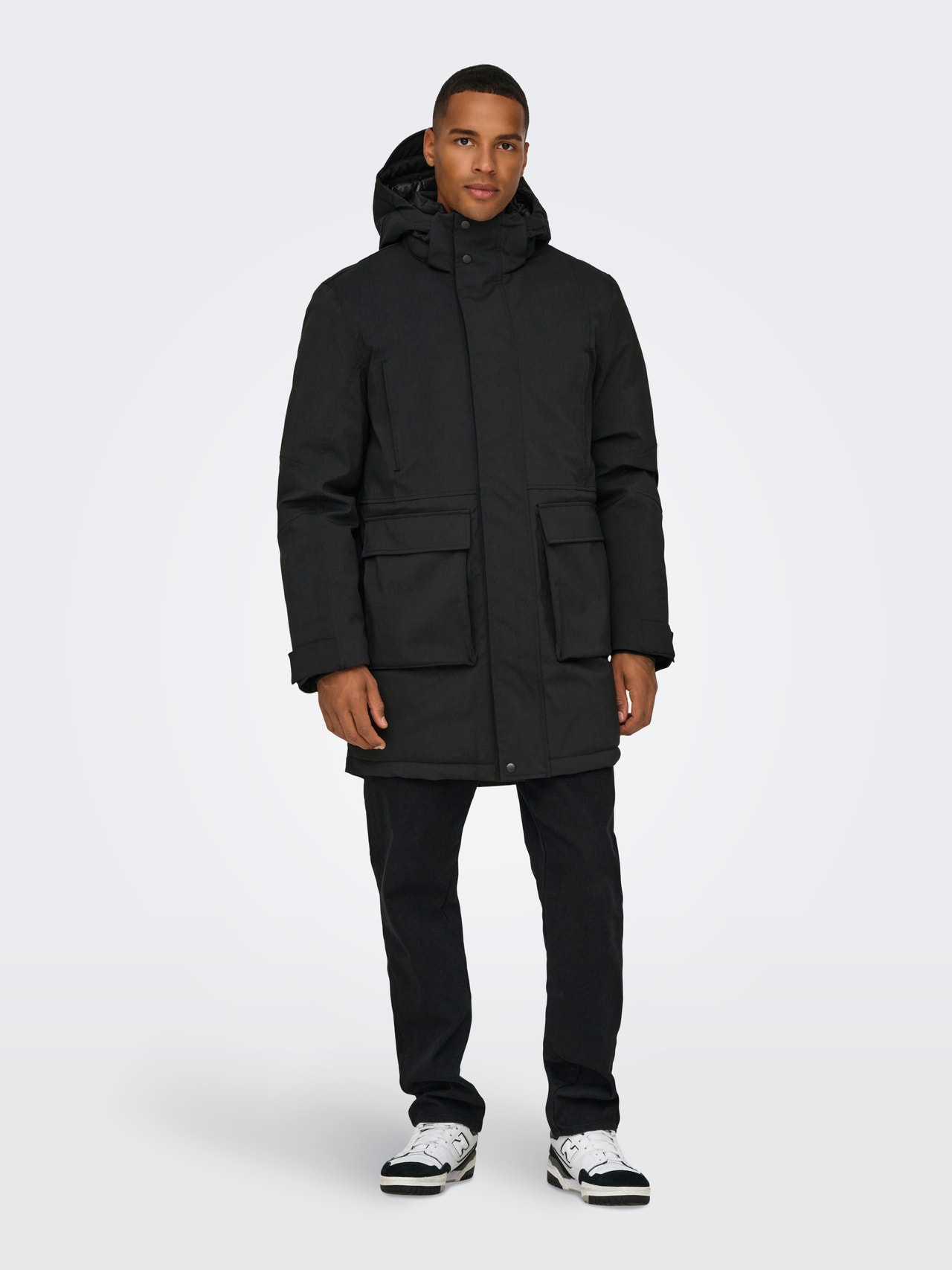 ONLY & SONS ONSPRIME Langer Parka -Black - 22030931