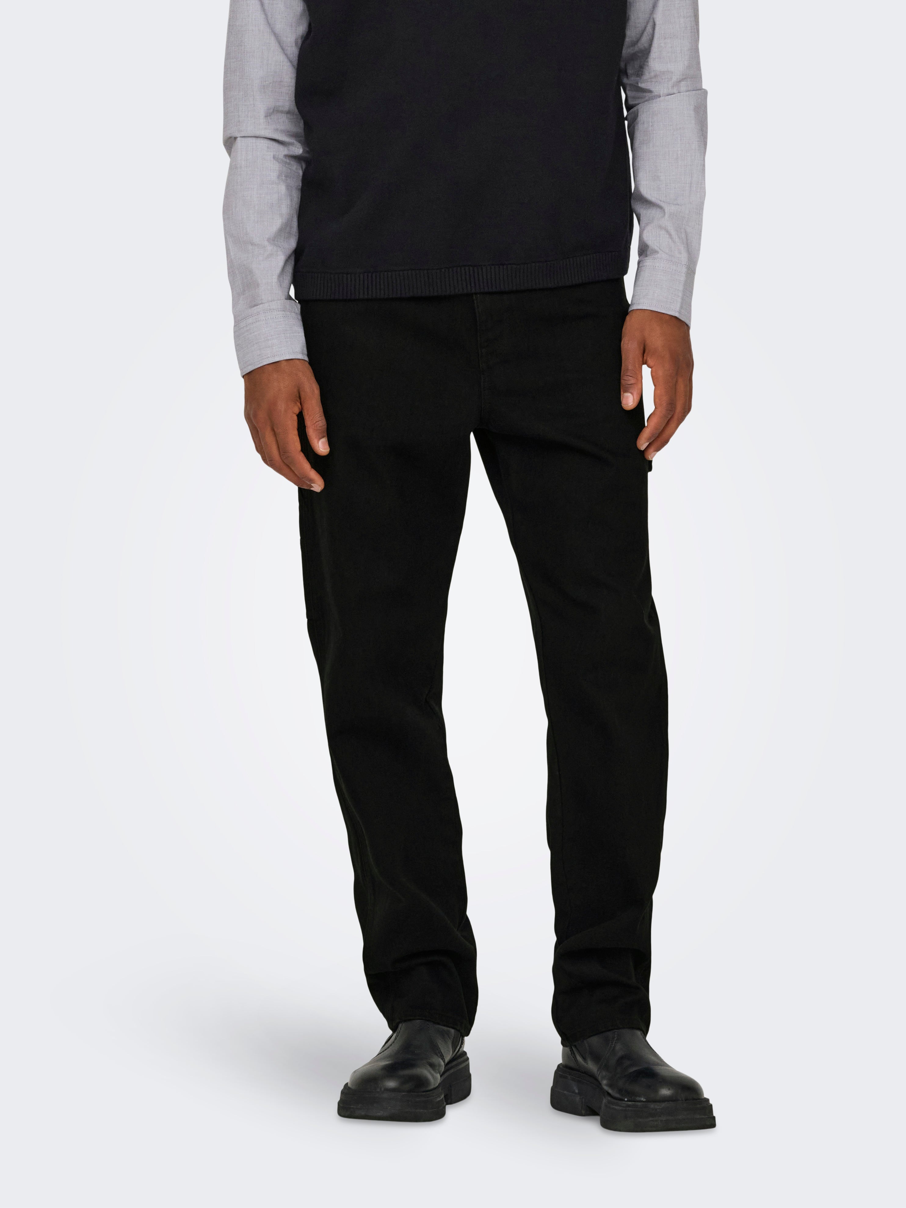 Onsedge Mittlere Taille Gerade Geschnitten Jeans