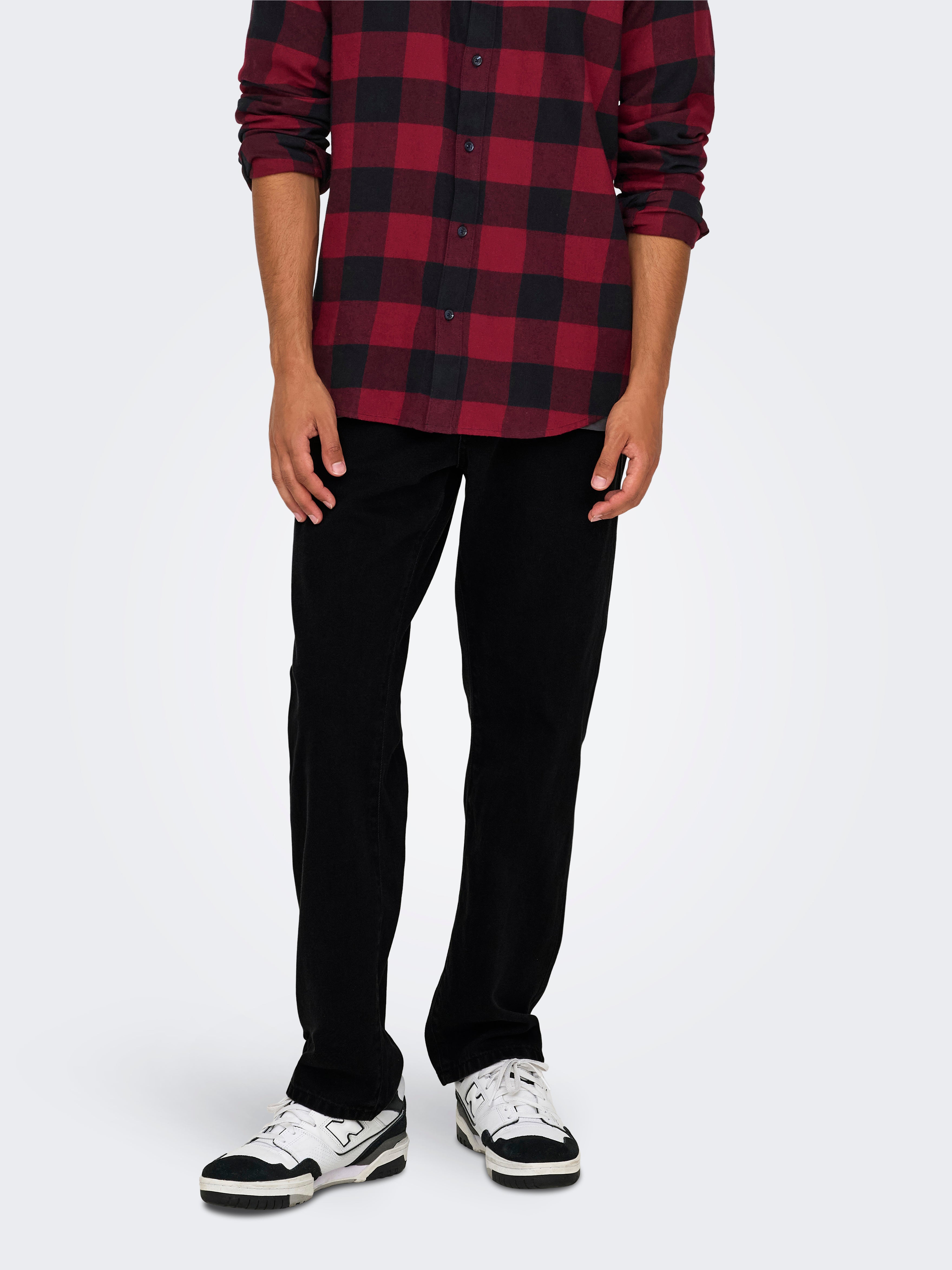 Onsedge Mittlere Taille Gerade Geschnitten Jeans