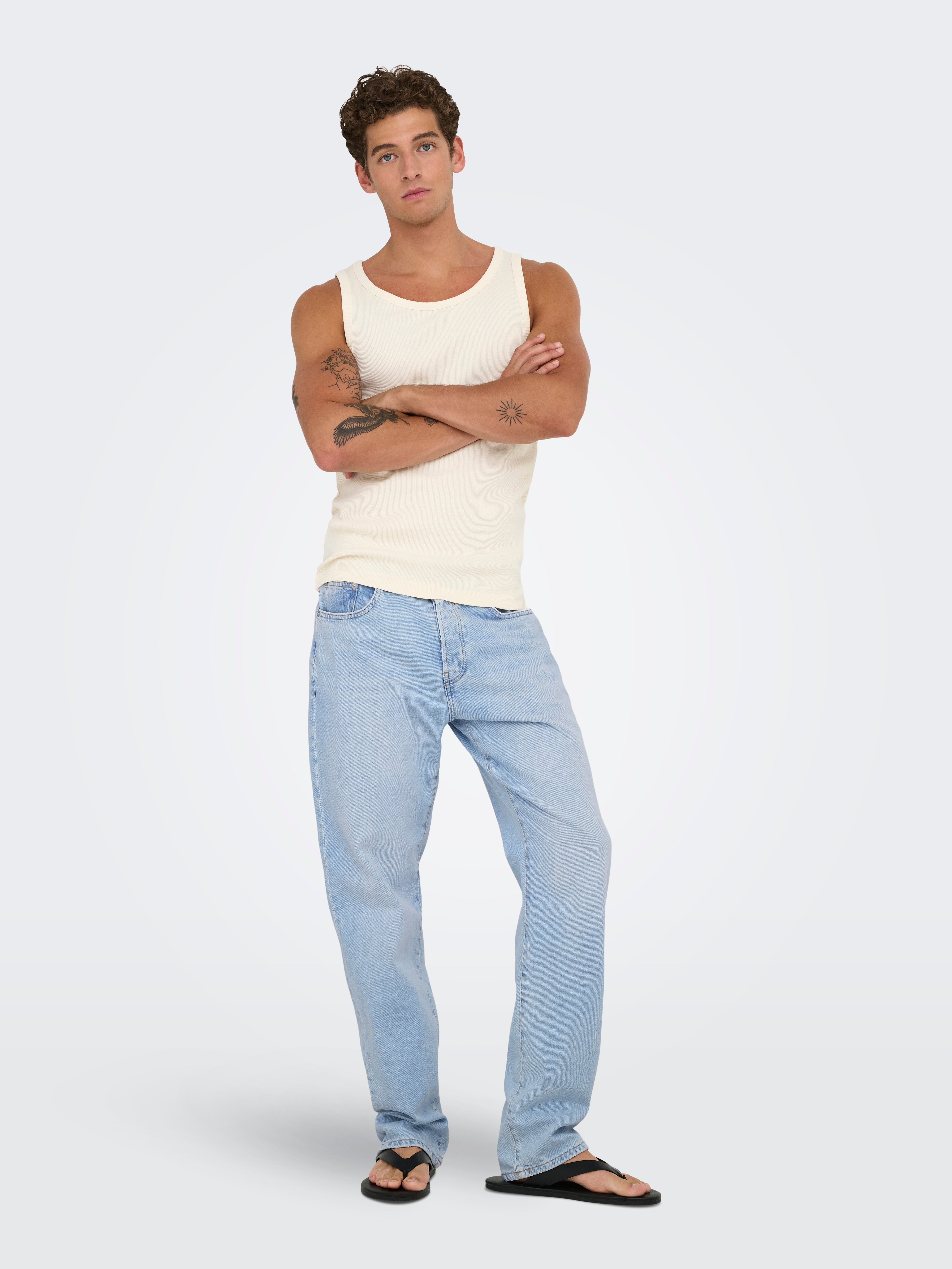 Thumbnail - Onsedge Mittlere Taille Gerade Geschnitten Jeans