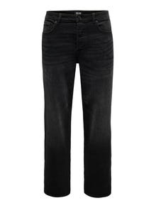 ONLY & SONS Ruumikas lõige Keskmine vöökoht Teksad -Washed Black - 22031146