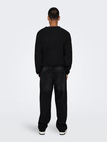 ONLY & SONS Ruumikas lõige Keskmine vöökoht Teksad -Washed Black - 22031146