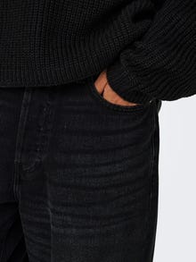 ONLY & SONS Ruumikas lõige Keskmine vöökoht Teksad -Washed Black - 22031146