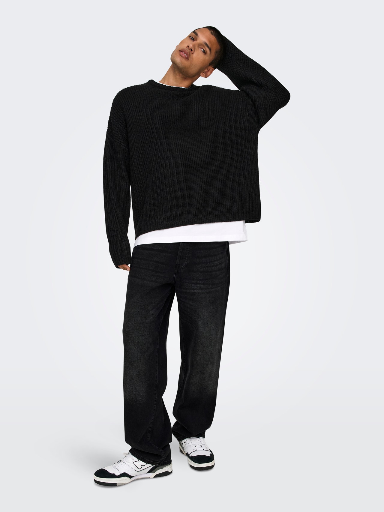 ONLY & SONS Ruumikas lõige Keskmine vöökoht Teksad -Washed Black - 22031146