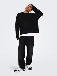 ONLY & SONS Ruumikas lõige Keskmine vöökoht Teksad -Washed Black - 22031146