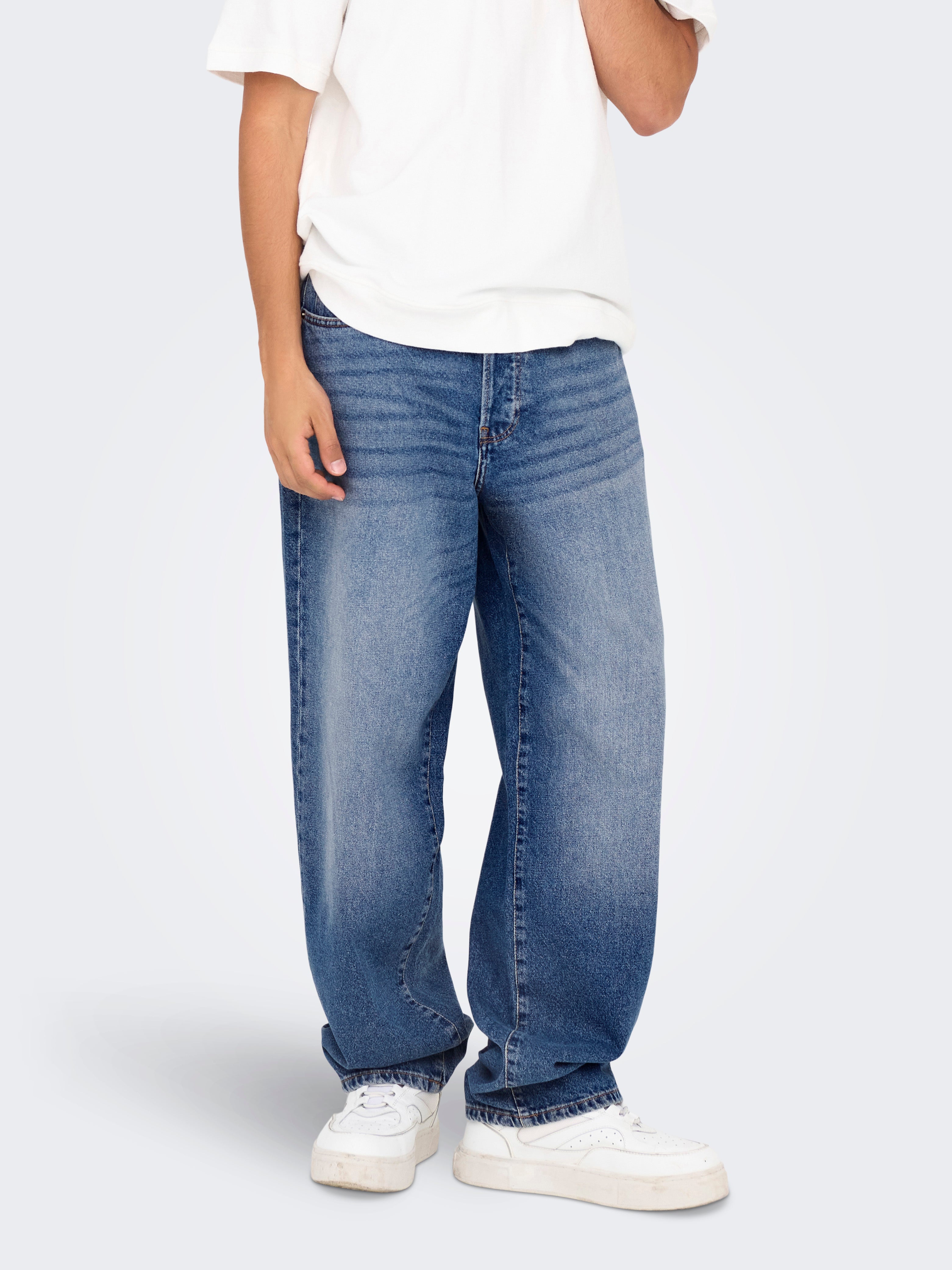 ONLY & SONS Onsfade Loose Box Tai DNM Cbo Noos Jeans voor heren, blauw (medium blue denim), 29W / 32L ONLY & SONS Onsfade Loose Box Tai DNM Cbo Noos Jeans voor heren, blauw (medium blue denim), 29W / 32L