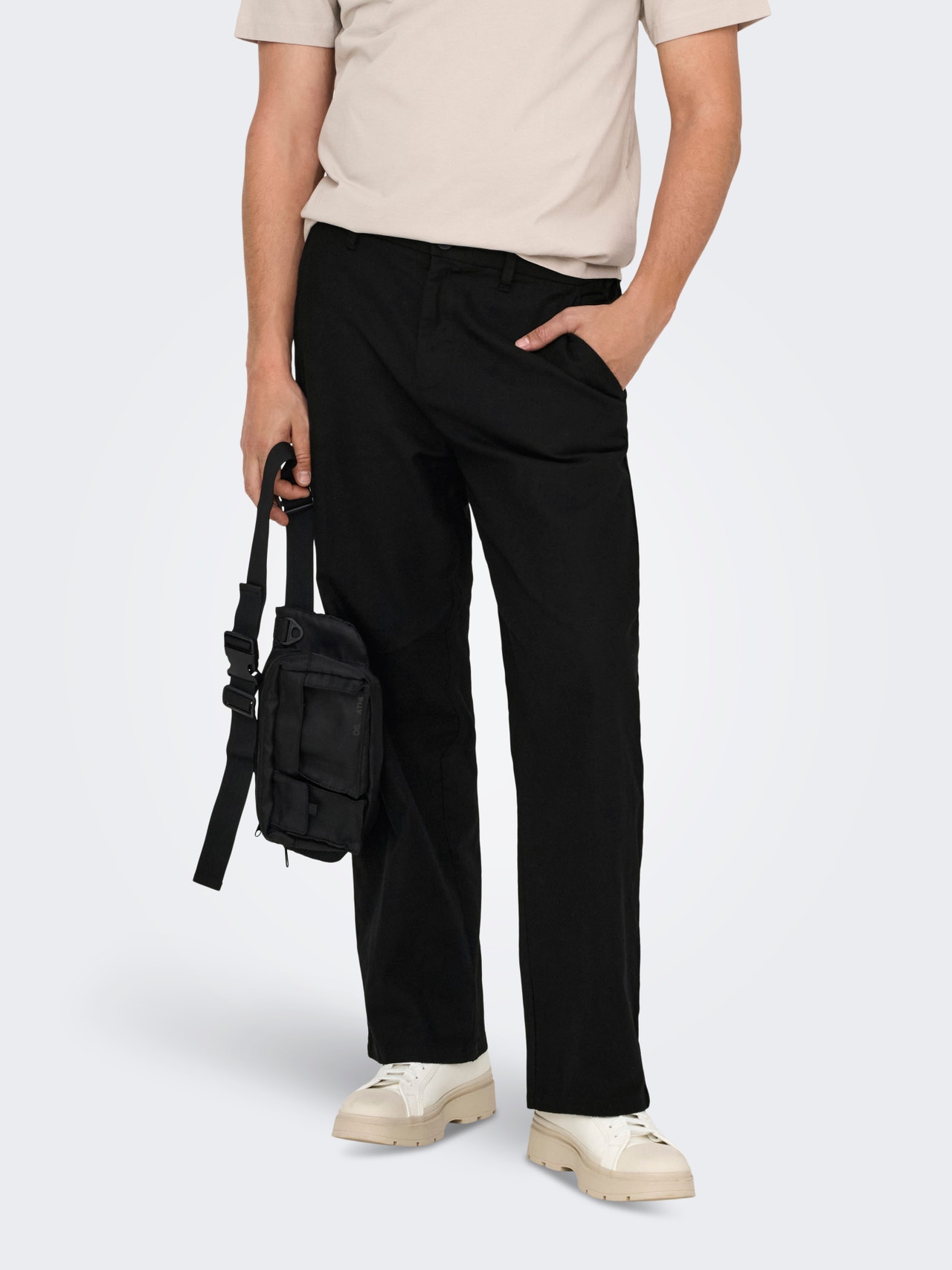 ONLY & SONS ONSBOB Loose Fit Kalhoty -Black - 22031565