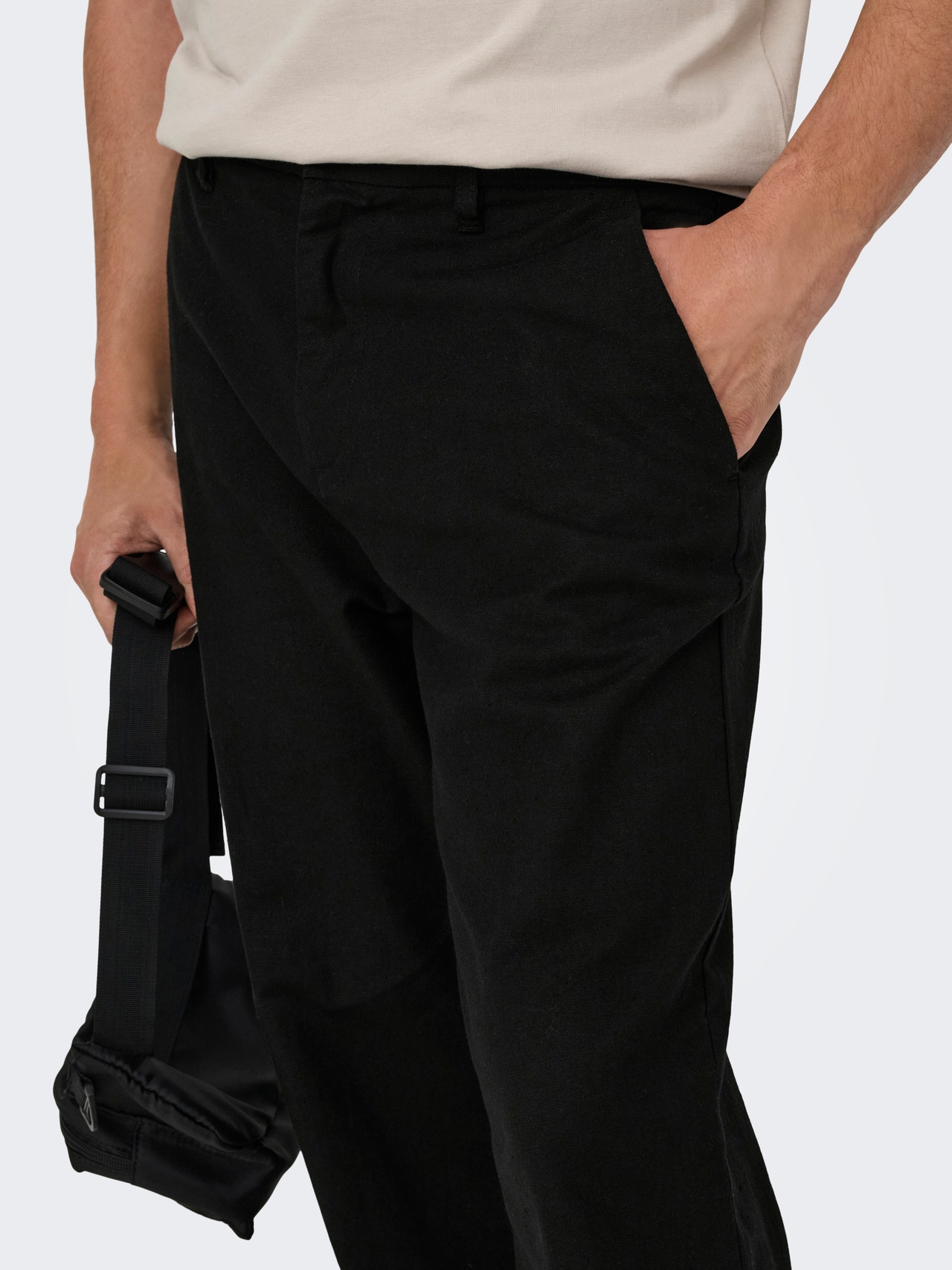 ONLY & SONS ONSBOB Loose Fit Kalhoty -Black - 22031565