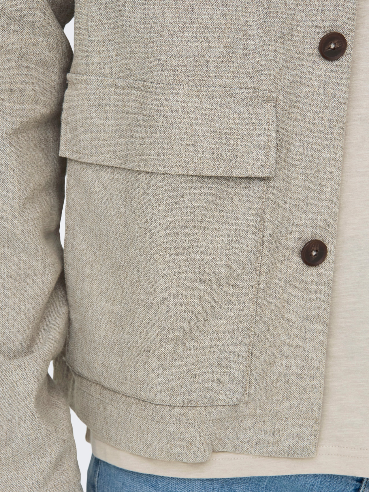 ONLY & SONS V-kaelus Jope -Raw Ecru - 22031579