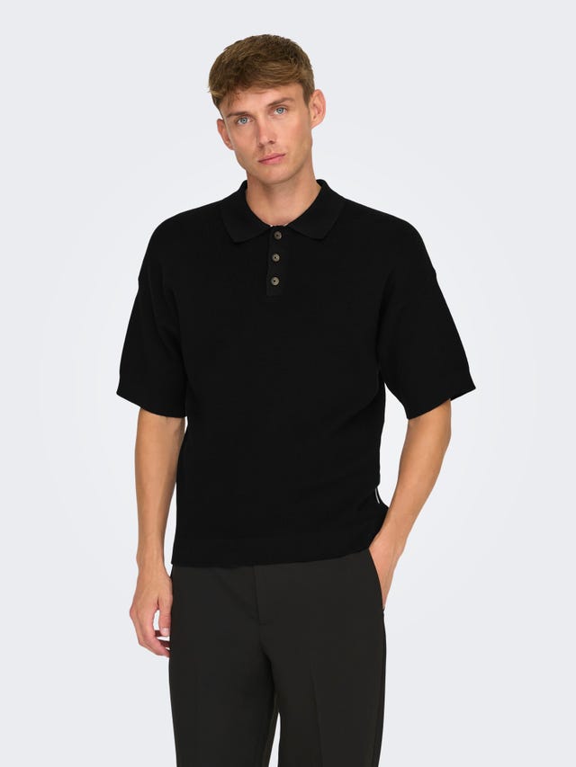 ONLY & SONS Drop Fit Polo Knitted Polo-Shirt - 22031757
