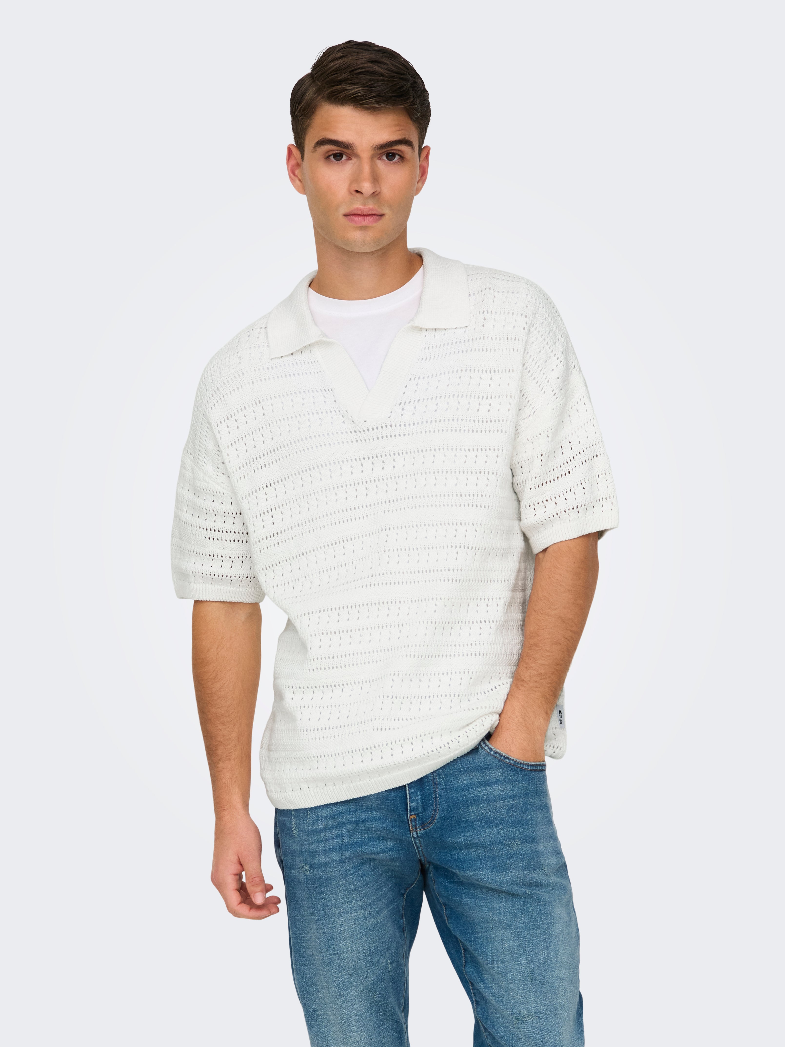 Thumbnail - Onsgrayson Gestricktes Poloshirt