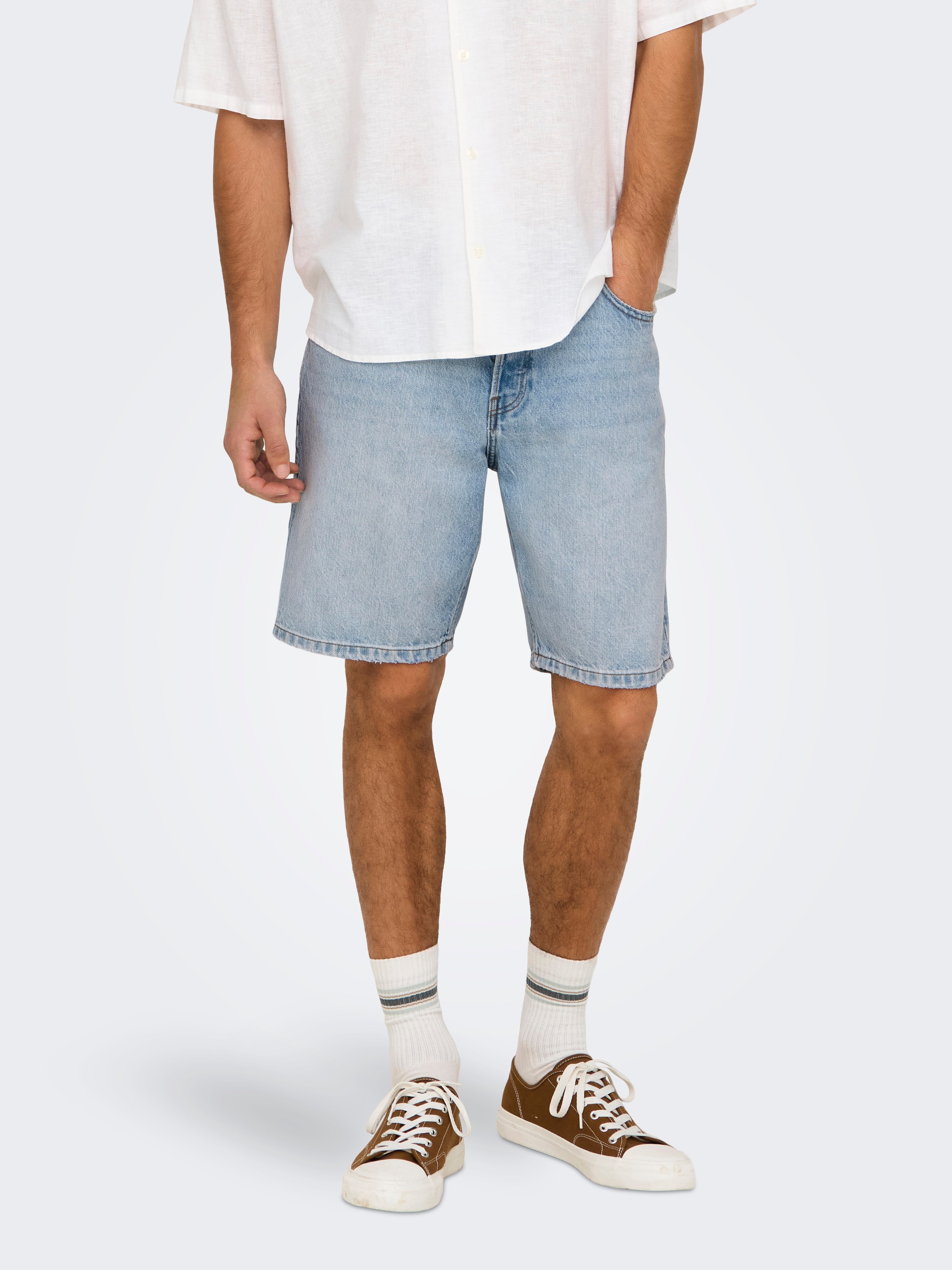 Onsedge Mittlere Taille Gerade Geschnitten Shorts