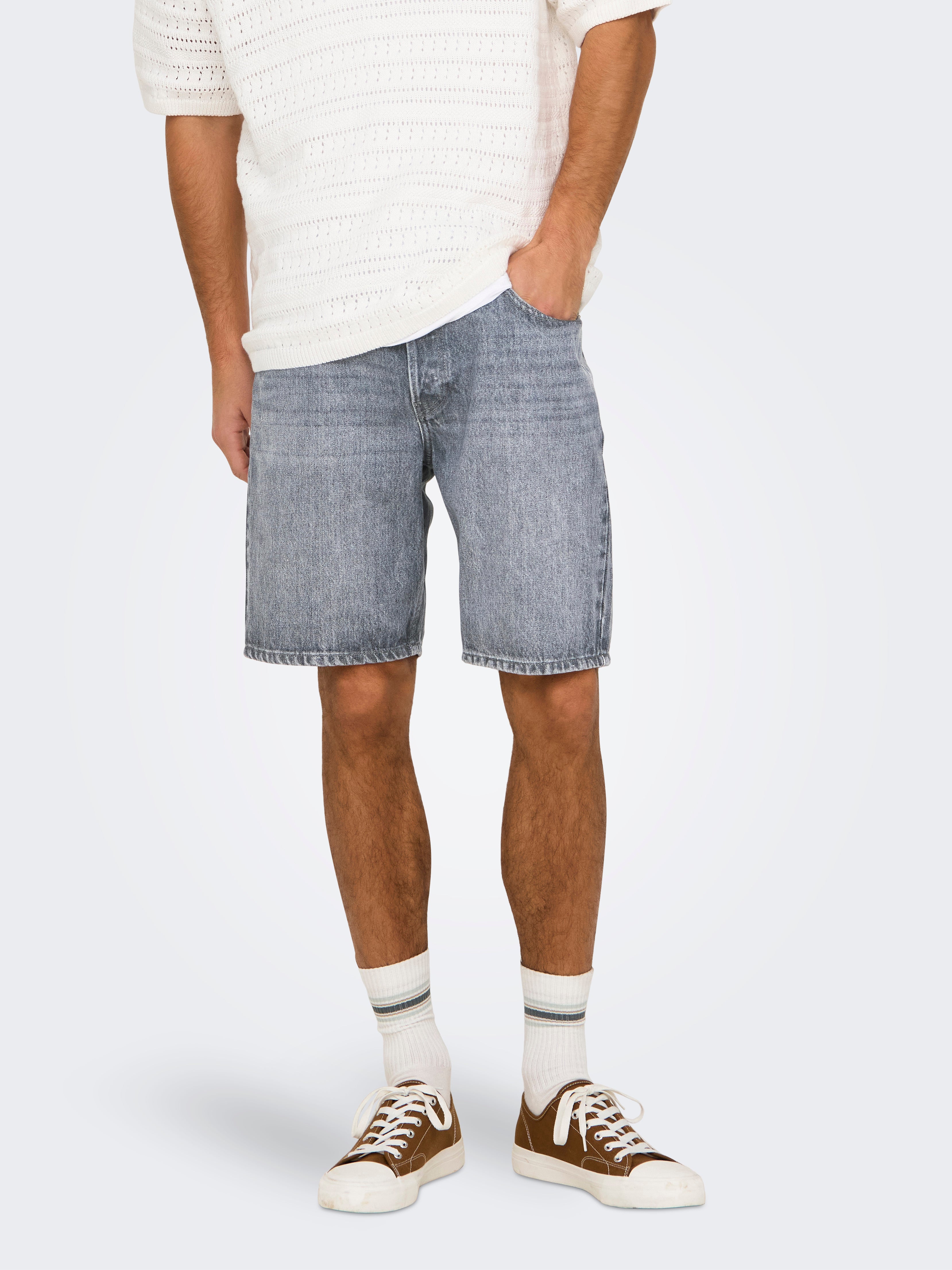 Onsedge Mittlere Taille Gerade Geschnitten Shorts