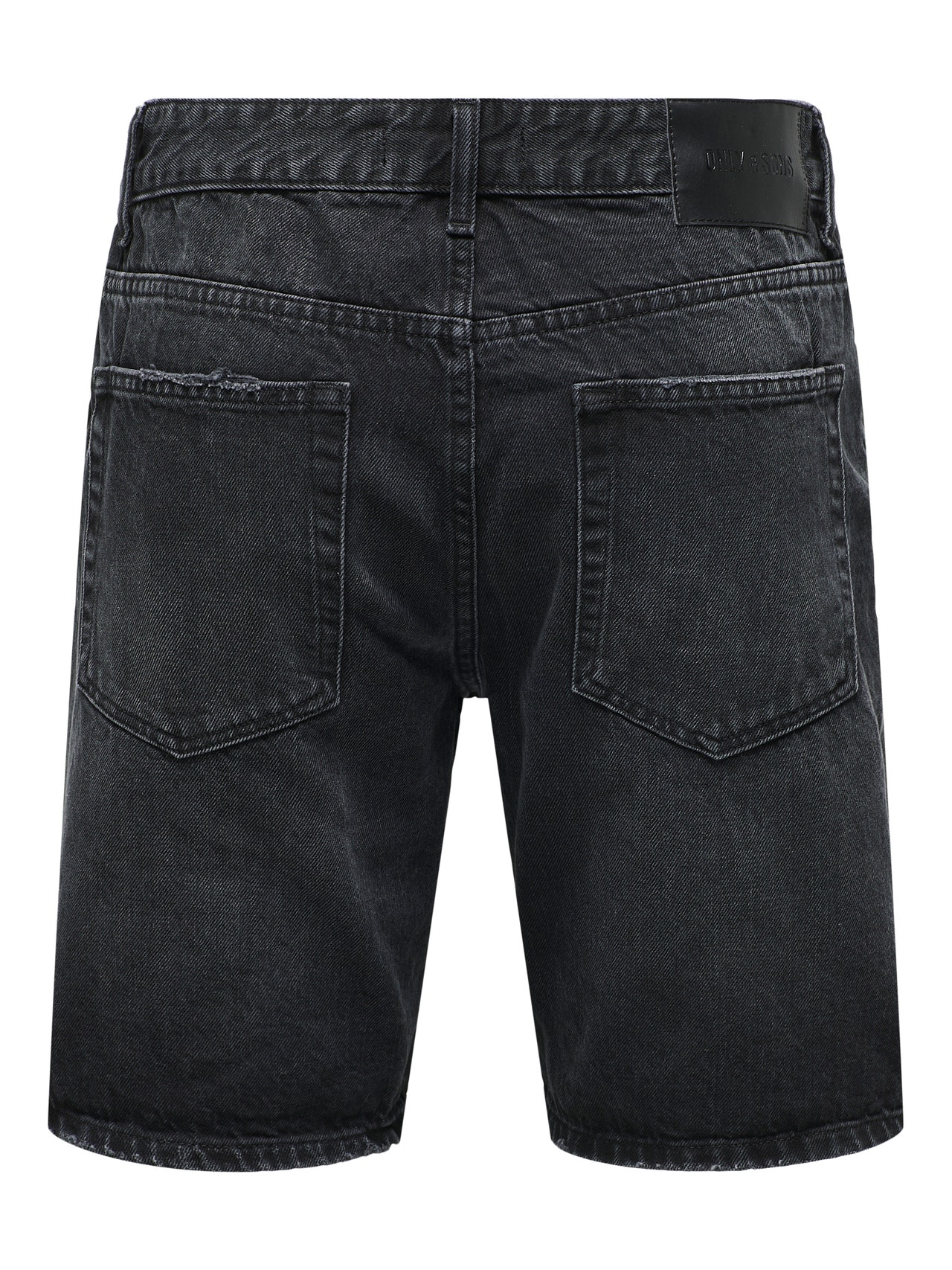 ONLY & SONS Ravno pristajanje Srednji uspon Kratke hlače -Black Denim - 22032047