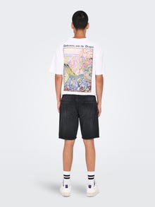 ONLY & SONS Ravno pristajanje Srednji uspon Kratke hlače -Black Denim - 22032047