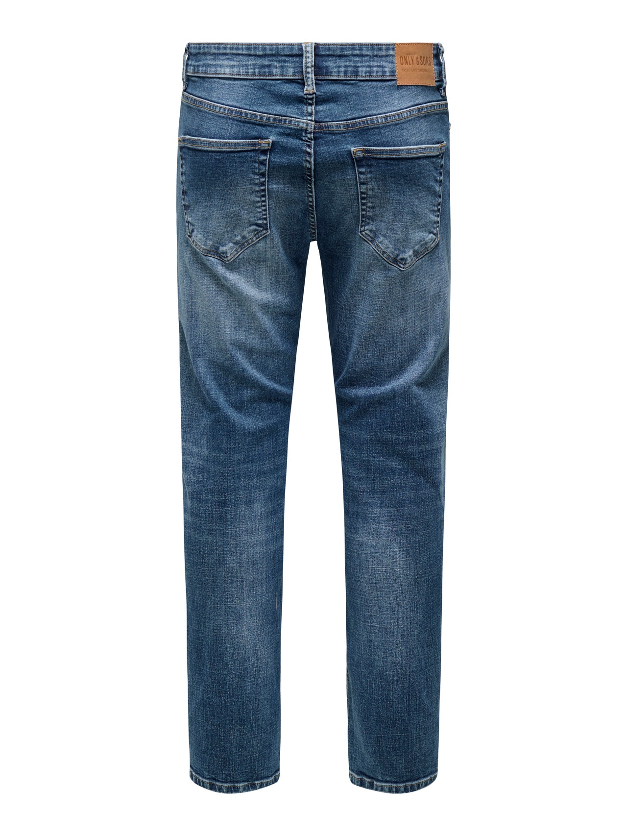 ONLY & SONS ONSWEFT Vidutinio aukščio juosmuo Klasikinis kirpimas Džinsai -Dark Medium Blue Denim - 22032139