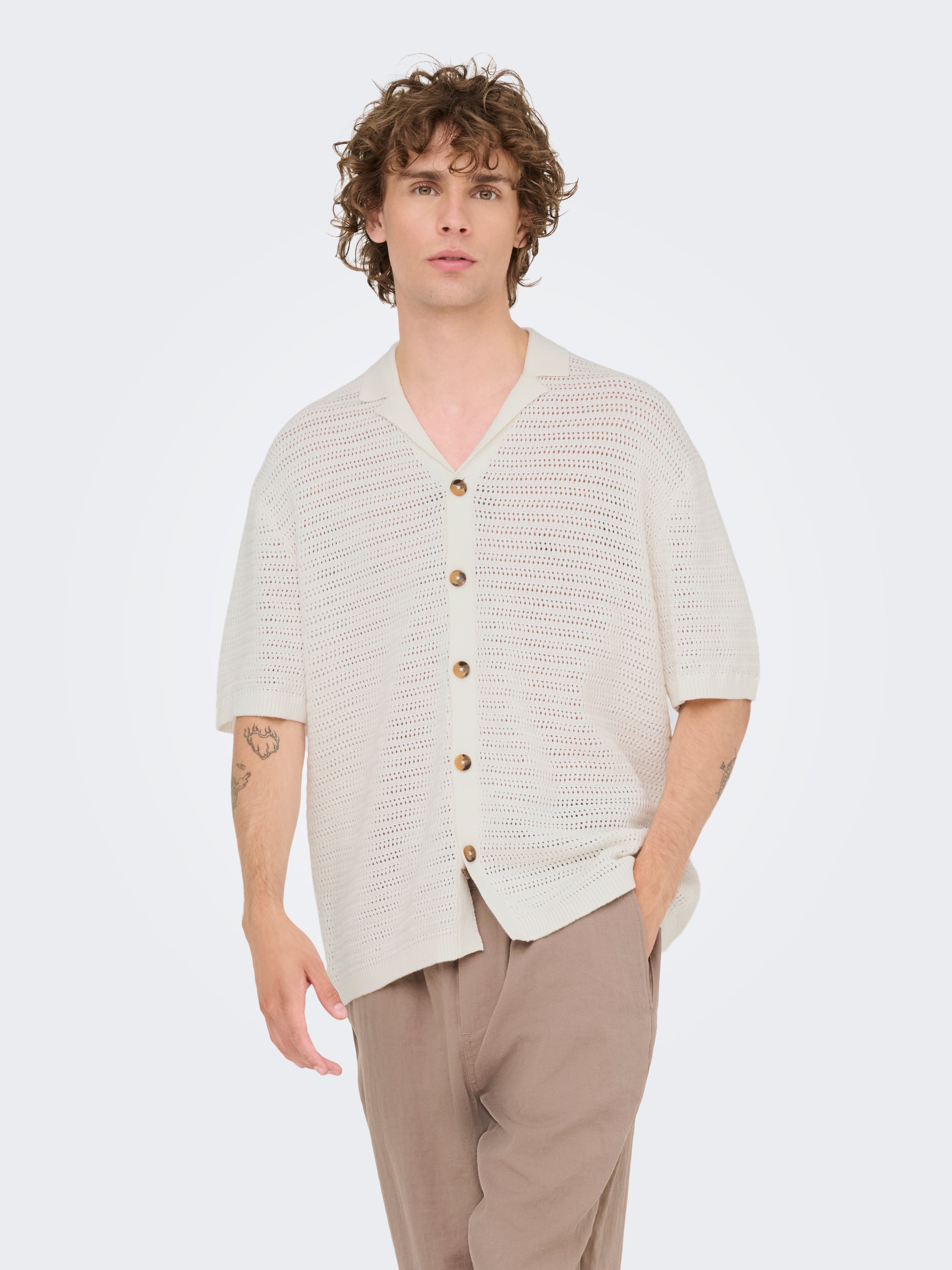 Onsthiago Gestricktes Polo-hemd
