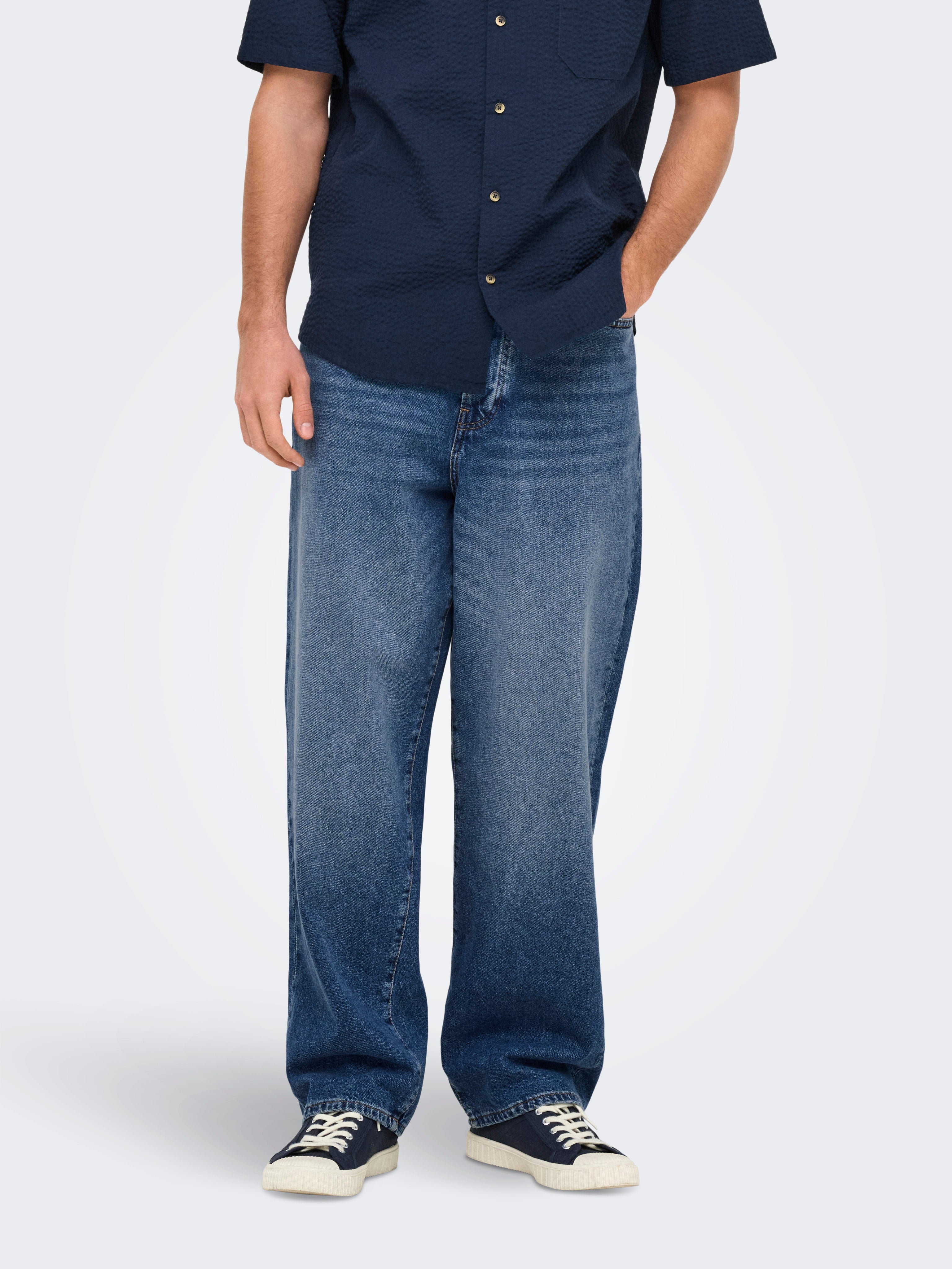Onsfade Hohe Taille Locker Geschnitten Jeans