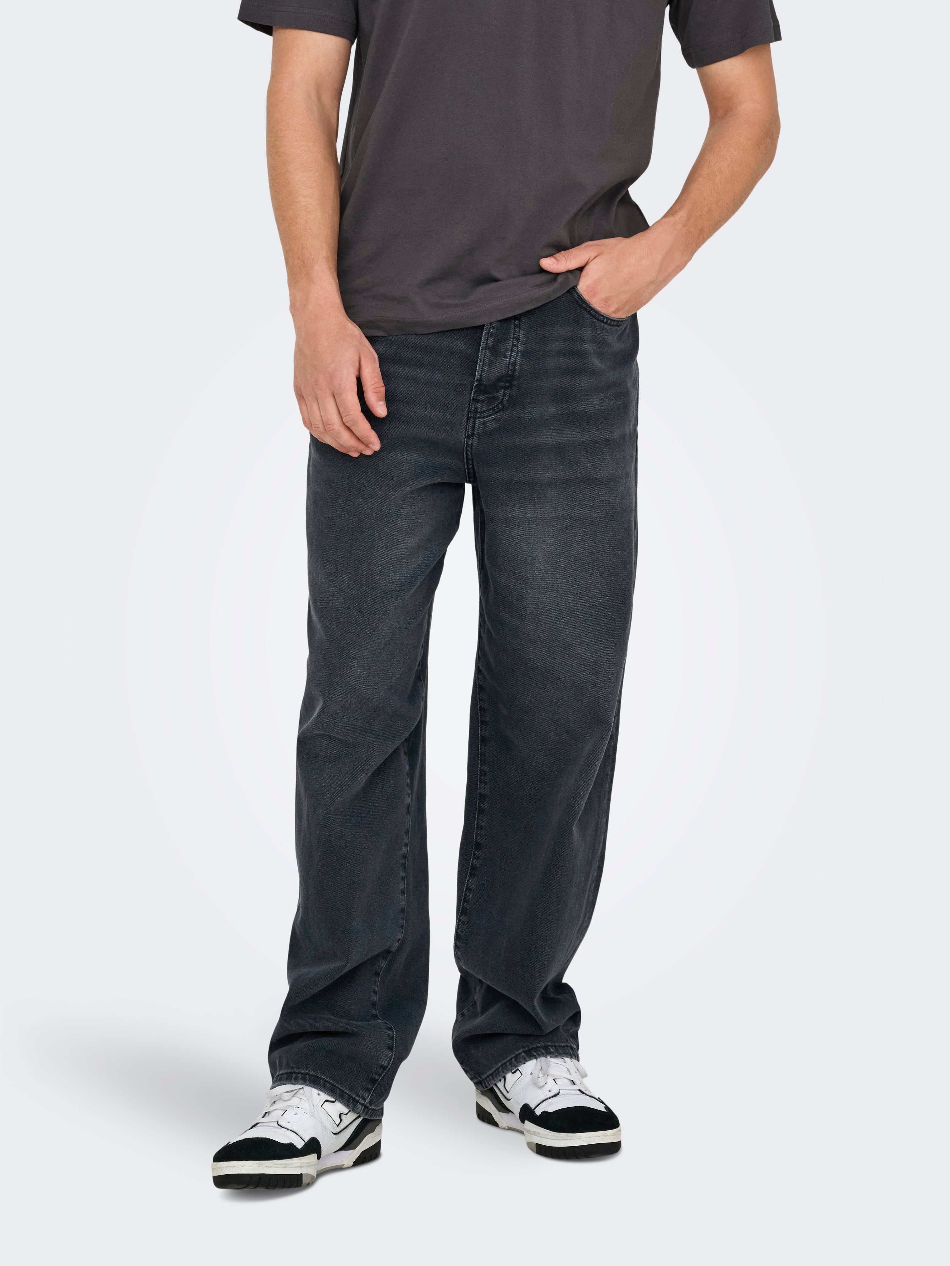 Onsfade Hohe Taille Locker Geschnitten Jeans