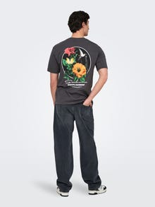 ONLY & SONS Ruumikas lõige Kõrge vöökoht Teksad -Washed Black - 22032717