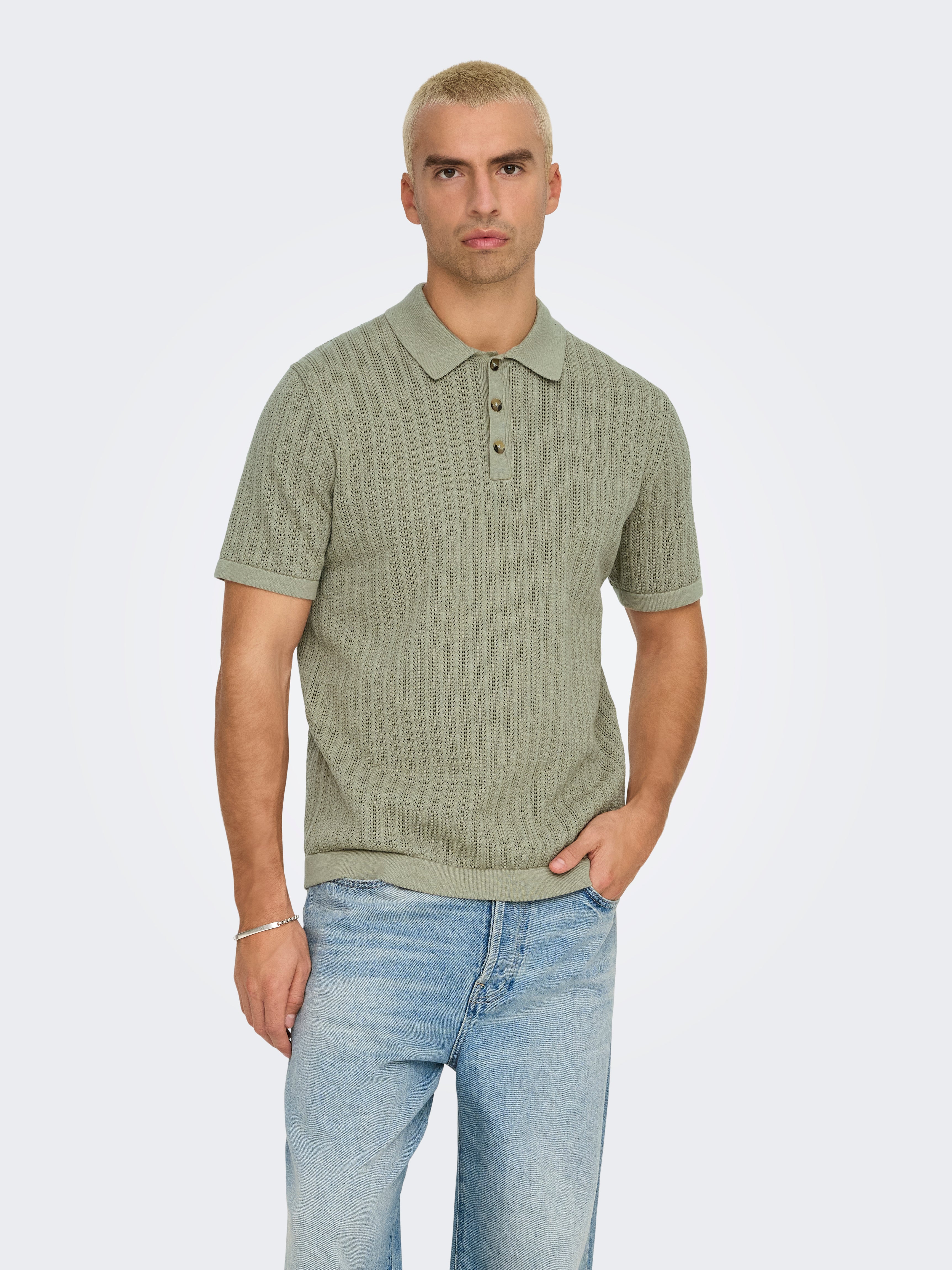 Onsmoon Gestricktes Poloshirt