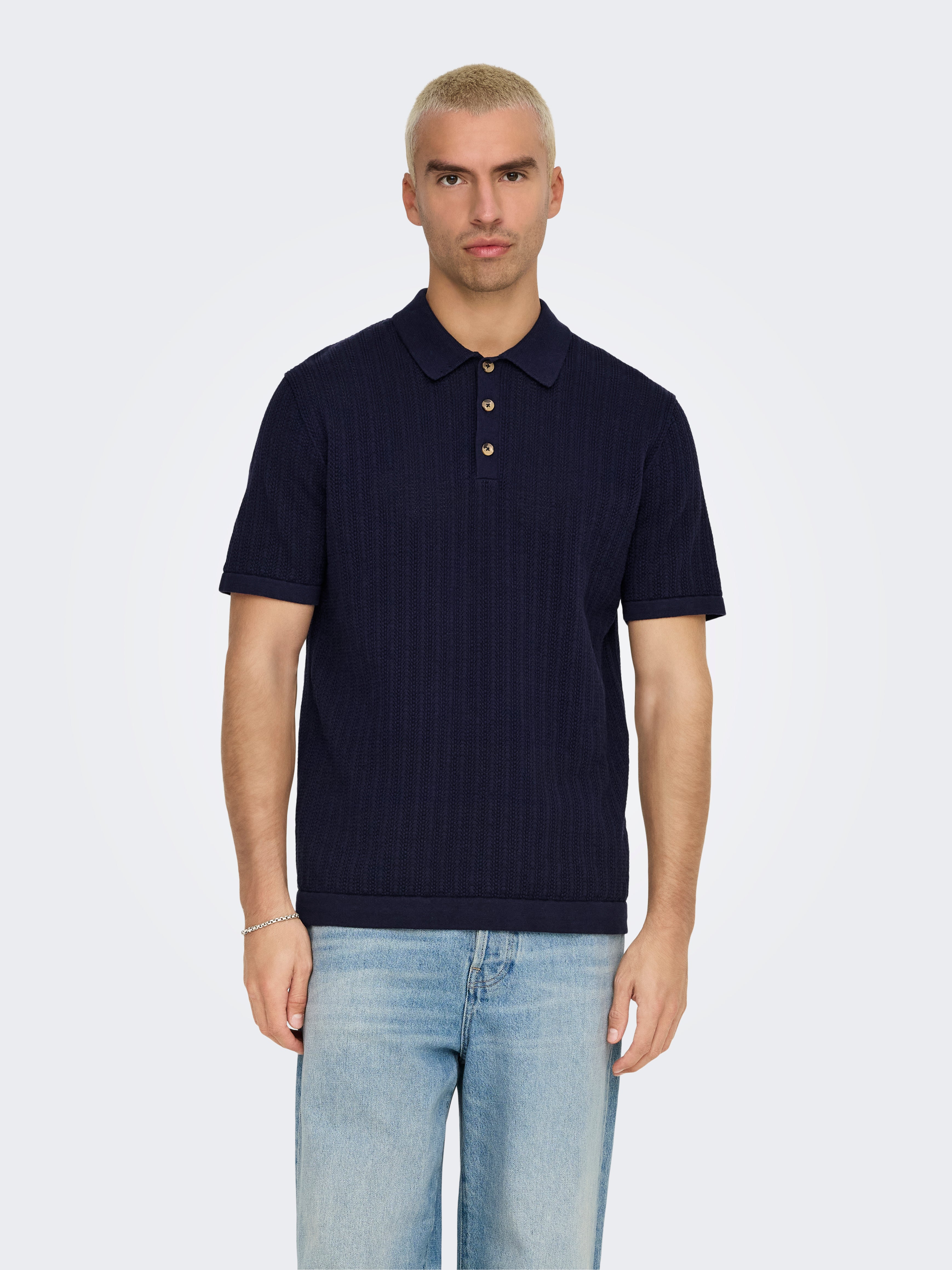 Thumbnail - Onsmoon Gestricktes Poloshirt