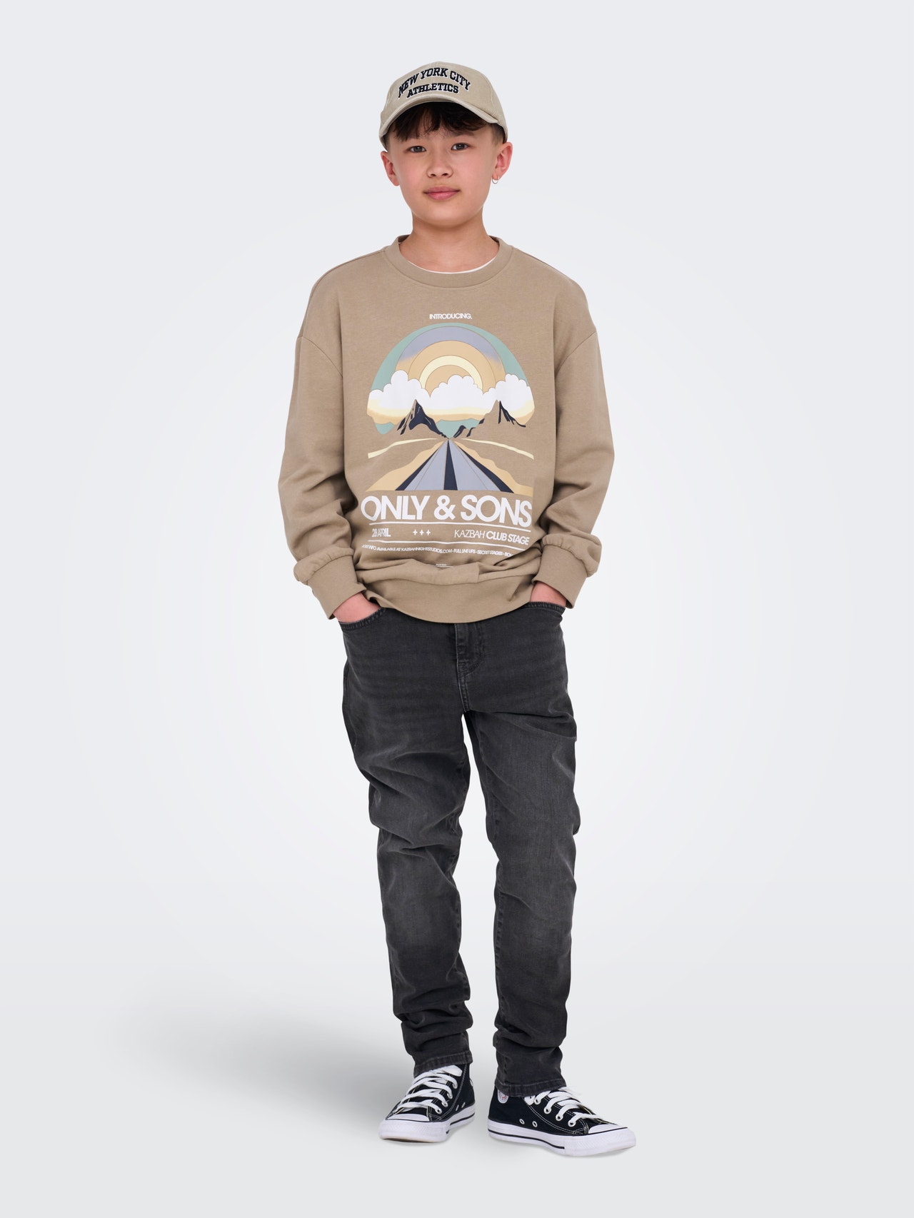 ONLY & SONS OSJYOKE Mid rise Tapered fit Jeans -Washed Black - 22032845