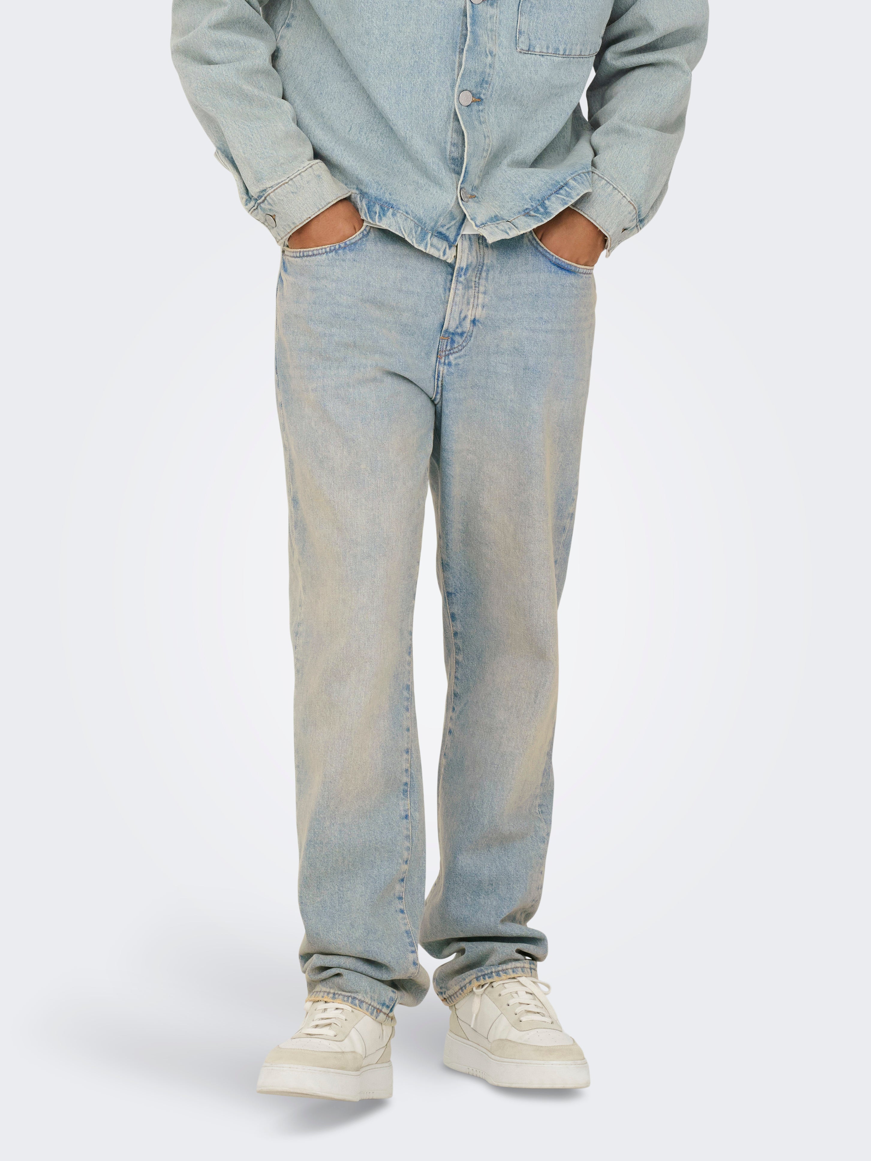 Onsedge Mittlere Taille Gerade Geschnitten Jeans