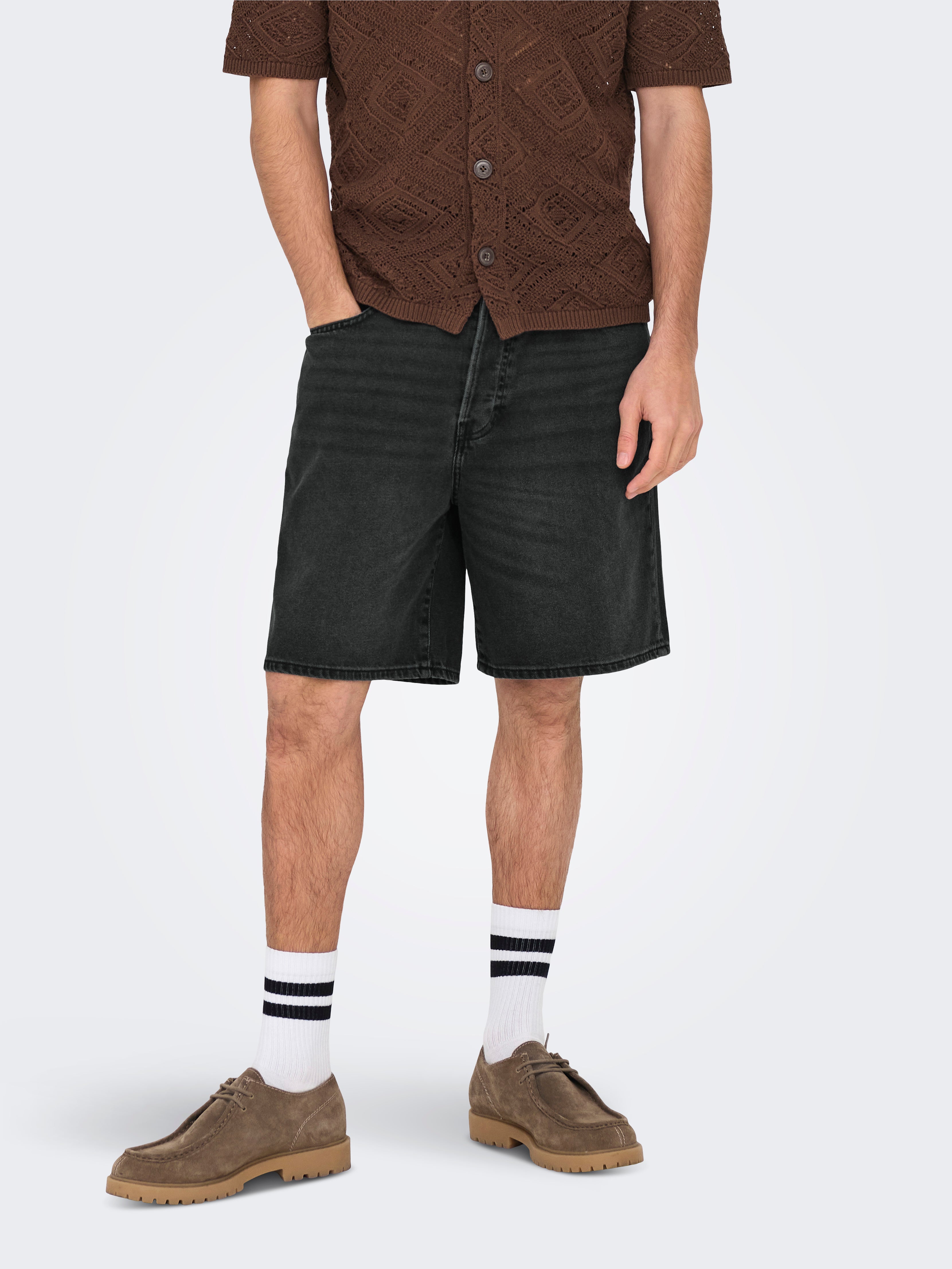 Onsfade Mittlere Taille Locker Geschnitten Shorts