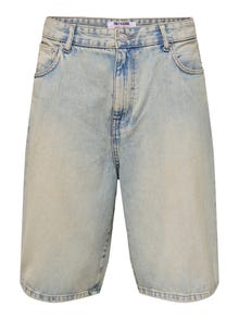 ONLY & SONS ONSCARL Middels høyt snitt Balloon Fit Shorts -Light Blue Bleached Denim - 22032960