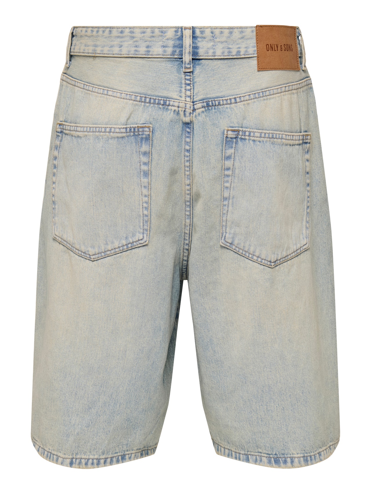 ONLY & SONS ONSCARL Middels høyt snitt Balloon Fit Shorts -Light Blue Bleached Denim - 22032960