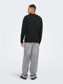 ONLY & SONS Tavapärane lõige U-kaelus Dressipluusid -Jet Black - 22033193