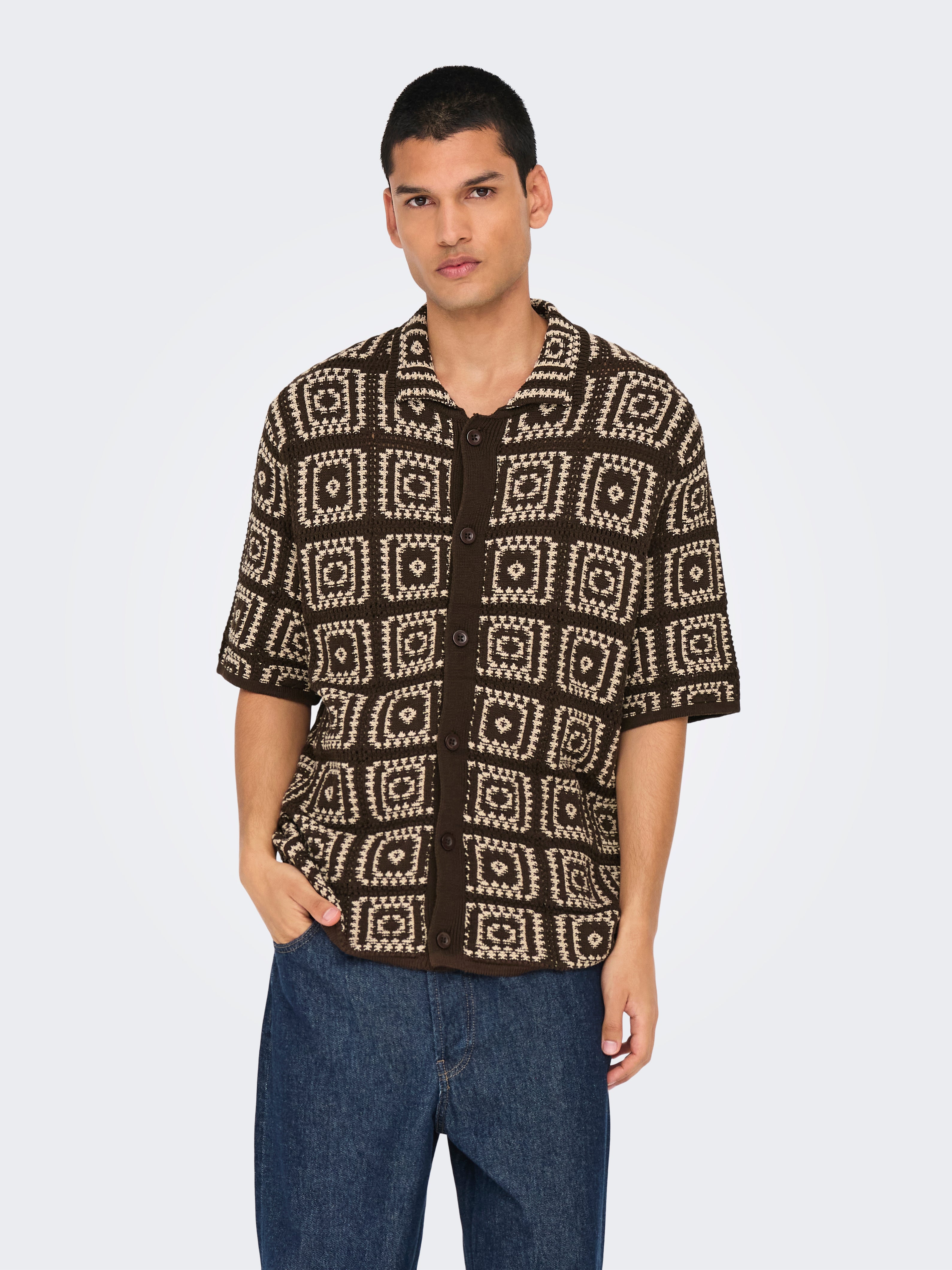 Onsbart Gestricktes Poloshirt