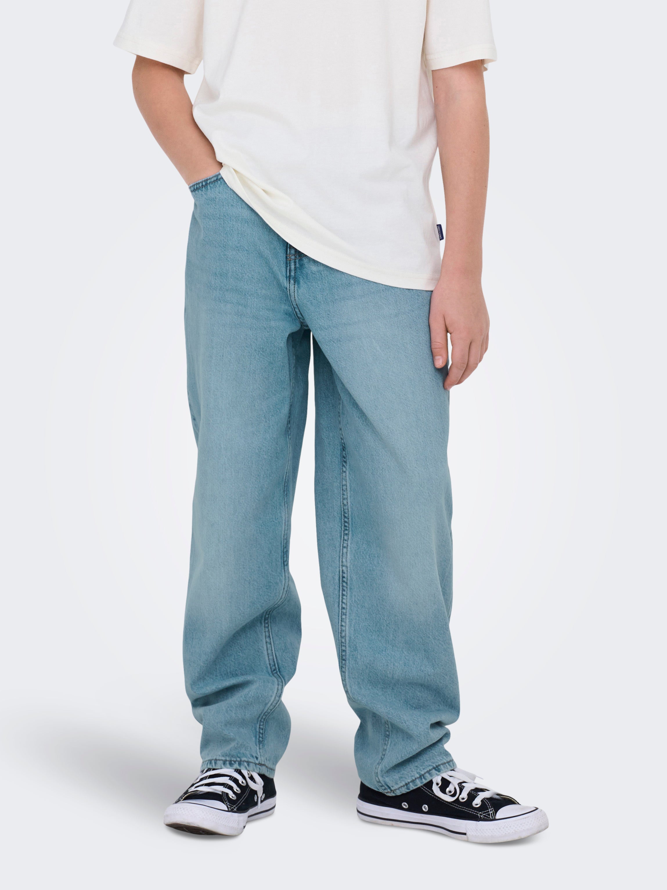 Osjfade Mittlere Taille Locker Geschnitten Jeans