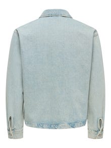 ONLY & SONS O-kakls Pogas aproces Džinsu jaka -Medium Blue Denim - 22033420