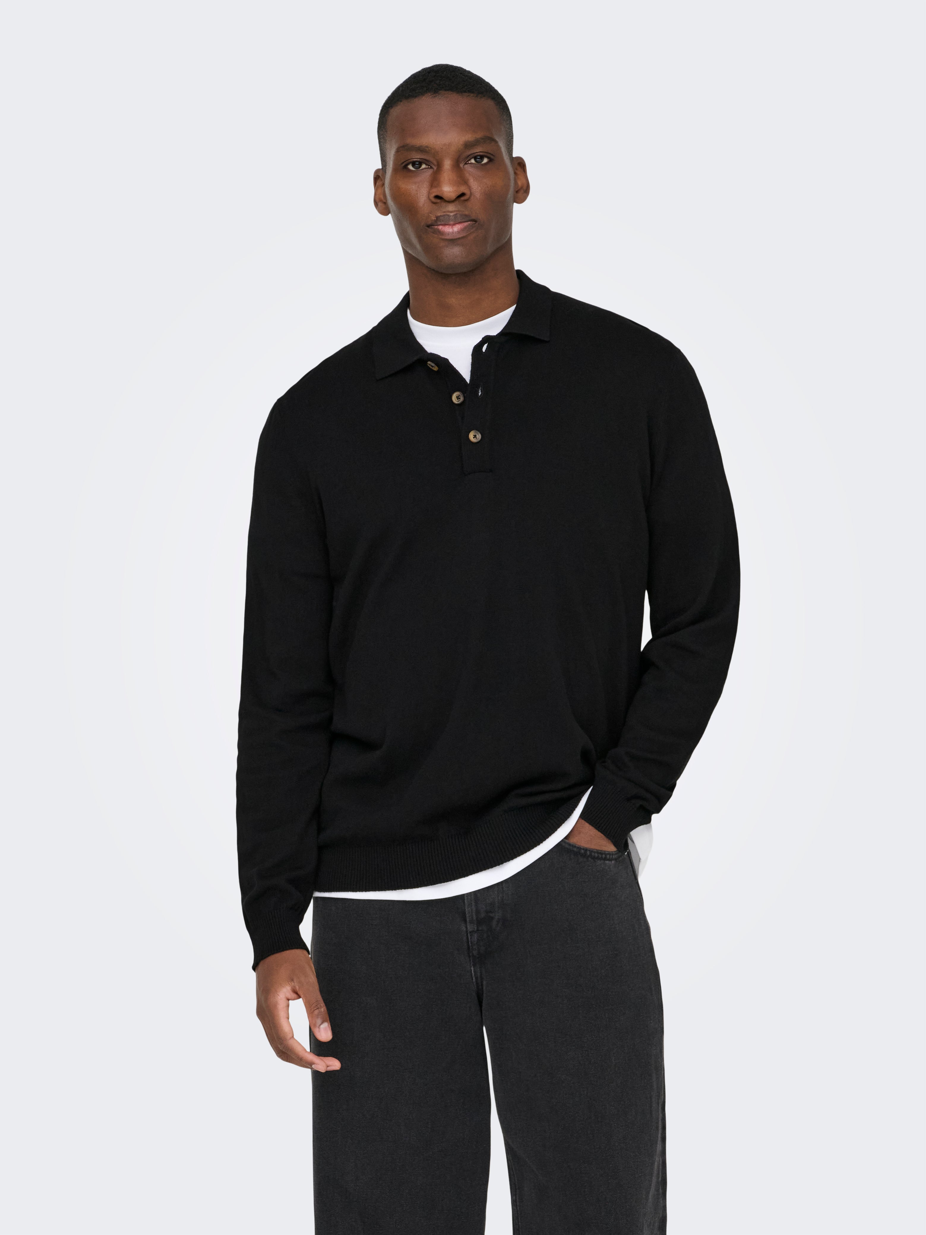 Onsloui Gestricktes Poloshirt